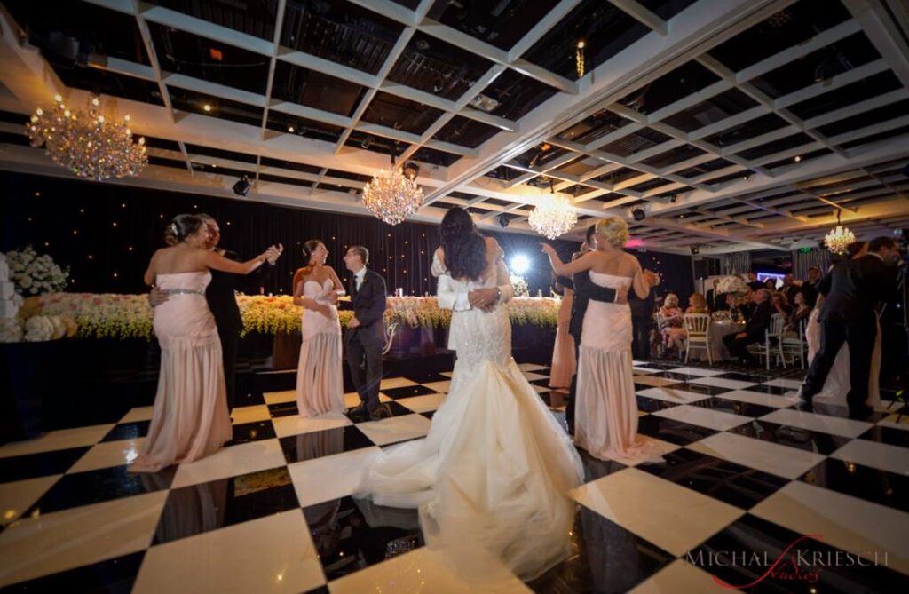 Black-and-white "Checkered" dance floor